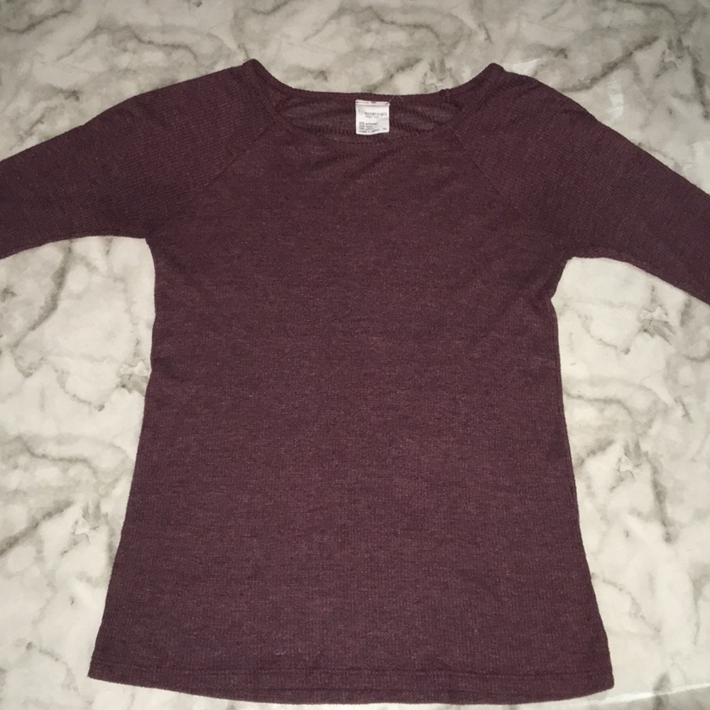 Full Tilt Maroon Long Sleeve Basic Shirt